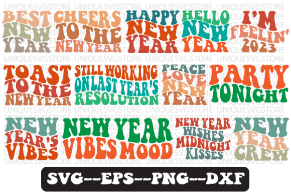 Reviewing the New Year Wavy Svg Design Bundle